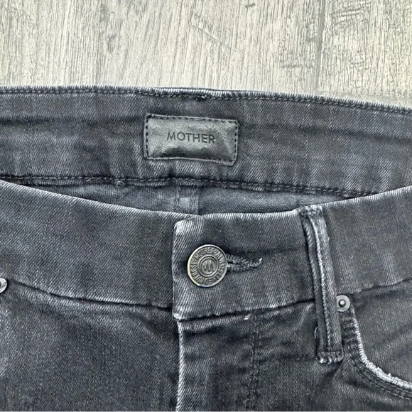 MOTHER Women's Black Looker Ankle Fray Jeans Size 25 - Picture 8 of 16